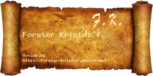 Forster Kristóf névjegykártya