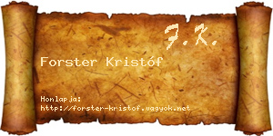 Forster Kristóf névjegykártya
