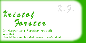 kristof forster business card