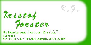 kristof forster business card